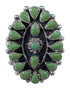 Turquoise Needlepoint Sterling Silver Ring Size 8 FX92789